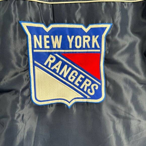 VTG Reebok NHL New York Rangers Embroidered Park Jacket Youth Size XL 18-20 Blue - Picture 8 of 16